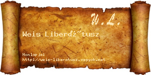 Weis Liberátusz névjegykártya